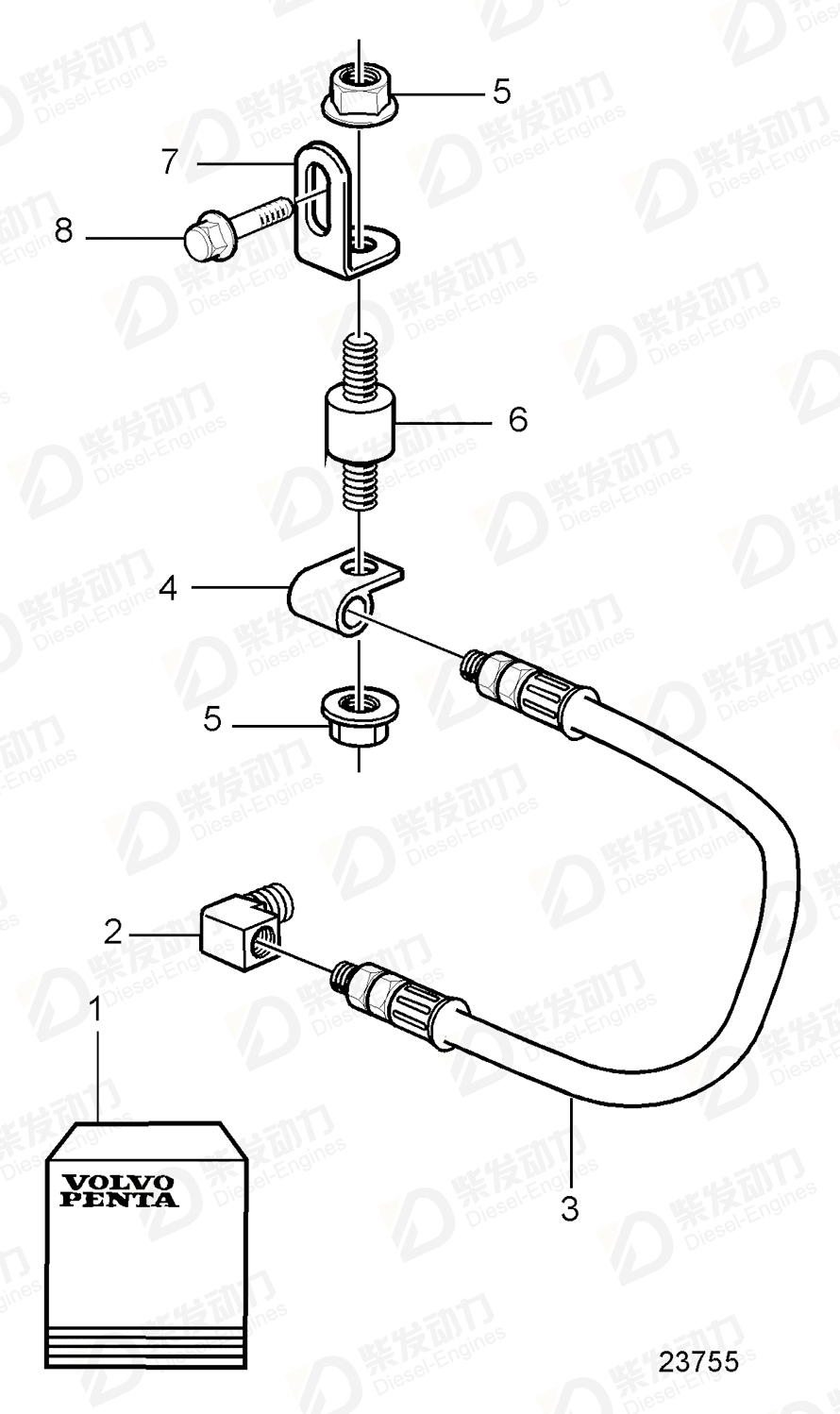 VOLVO Bearing housing, assembly 8170833 Drawing